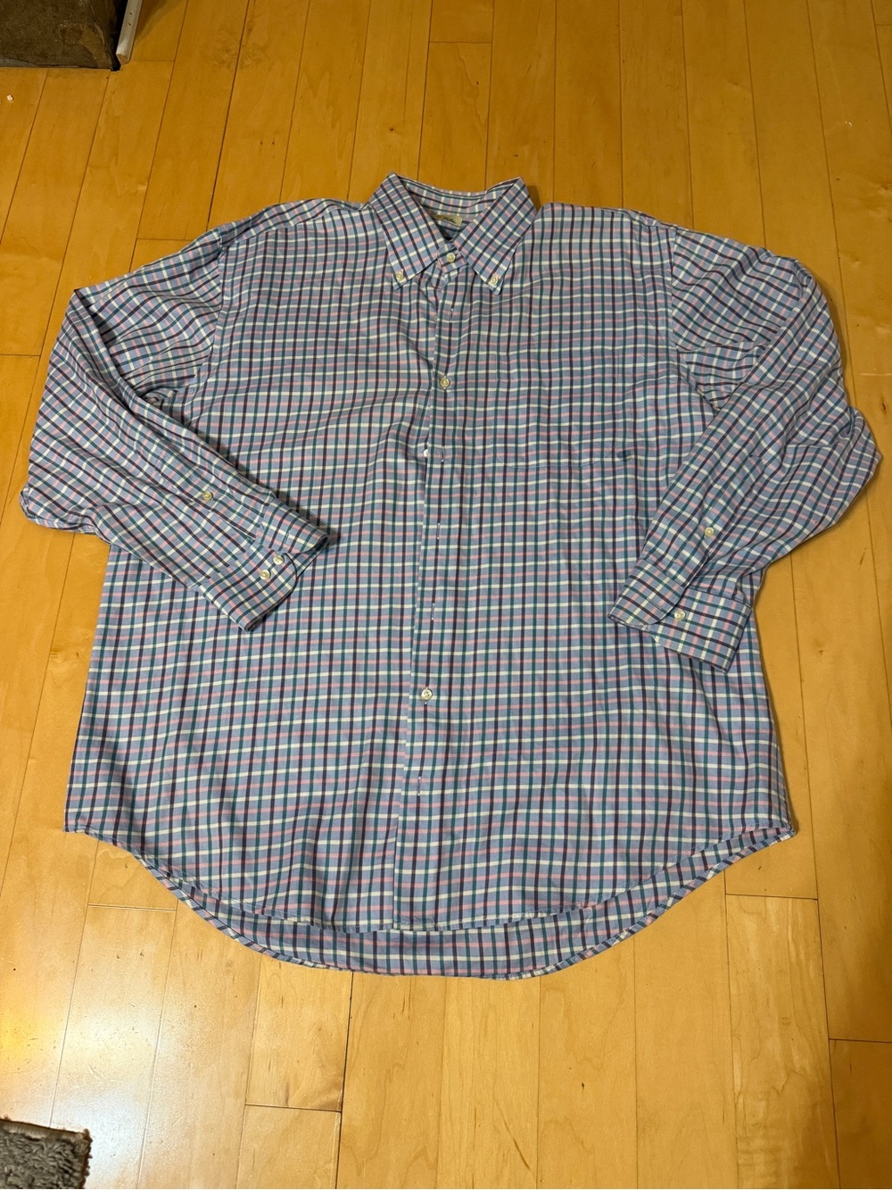 Peter Millar Blue & Pink Plaid Button-Down Shirt